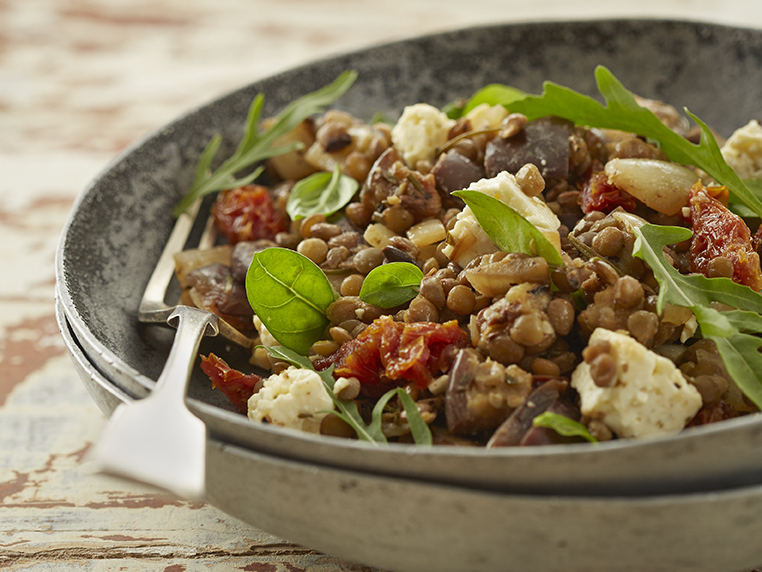 Brinjal & lentil salad